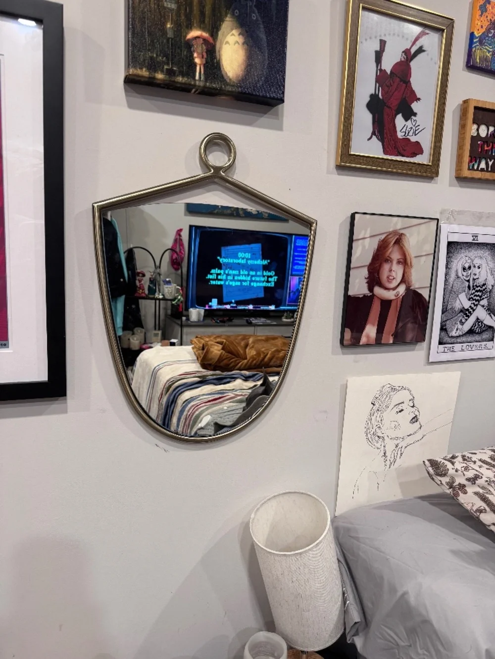 Shield-Shaped Mirror in the Style of Gio Ponti. (NOT a Gio Ponti mirror)